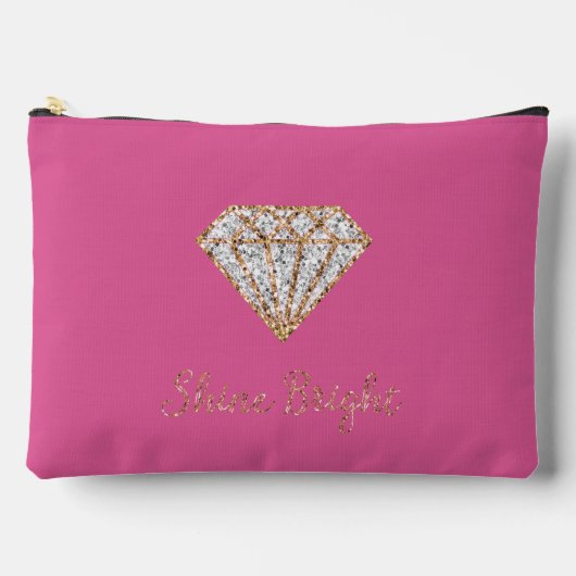 Roze Goud Witte Schittering Diamant Etui (Voorkant)