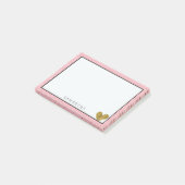 Roze Goud XOXO Gepersonaliseerd Goud Hart Post-it® Notes (Schuin)