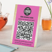 Roze & Goud Zakelijke QR Code voetstuk Reclamebord Met Voetstuk (Insitu)