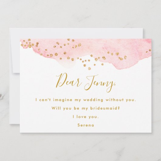 Roze goud zal je zijn Mijn Bridesmaid (Achterkant)