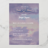 roze goud zij is op wolk 9 foto bruidsmeisje bruil folie uitnodiging (Achterkant)