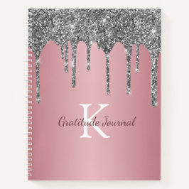 Roze Goud Zilver Glitter Drup Dankbaarheidsjournaa Notitieboek