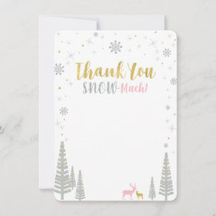 Roze, goud & zilveren winter wonderland Hartelijk Notitiekaartje