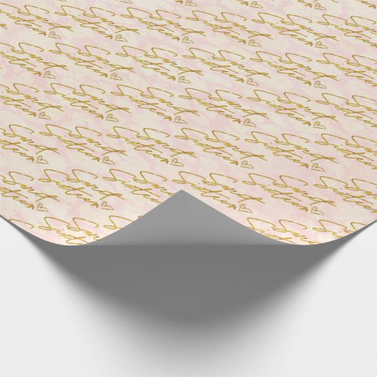 Roze & Goud Zoet 16 Cadeaupapier (Hoek)