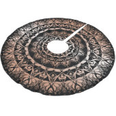 Roze Goud Zwart Bloem Motief Mandala Kerstboom Rok (Gekanteld)