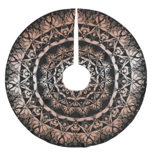 Roze Goud Zwart Bloem Motief Mandala Kerstboom Rok