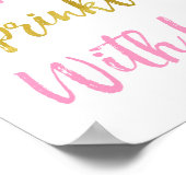 Roze Goud Zwart Confetti Bestrooid met Liefde Teke Poster (Hoek)