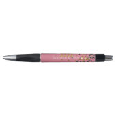Roze Goud Zwart Confetti Pen (Voorkant)