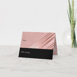 Roze Goud Zwart Glitter Folie Uitzicht TROUWEN Bedankkaart