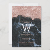 Roze Goud Zwart Marmer Glitter Verjaardag Elke Lee Kaart (Voorkant)