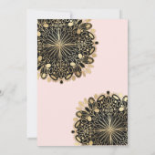 Roze Goud Zwart Maskerade Masker 50e Verjaardag Kaart (Achterkant)