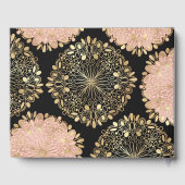  roze goud zwart maskerade masker quinceañera gastenboek (Achterkant)