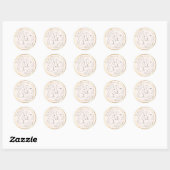 Roze Goud Zwart Minimal Drawn Bloemen Kat Sticker (Vel)