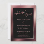 Roze Goud & Zwart Vier het met Ons Kaart (Voorkant)