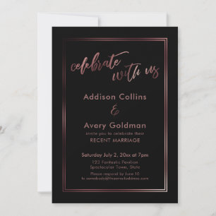 Roze Goud & Zwart Vier met Ons Typografie Kaart