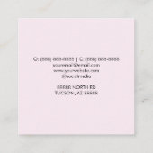 Roze Goud Zwart Wit Polka Dot Brush Stroke Vierkante Visitekaartje (Achterkant)