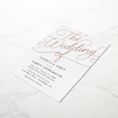 Roze Goud Zwarte Calligrafie Script Bruiloft Folie Uitnodiging (Gedraaid)
