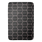 Roze Goud & Zwarte Chic Zeshoek Geometrische Glamo Badmat (Voorkant Verticaal)