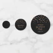 Roze goud & Zwarte Confetti Afstudeerfeest Decorat (Voorkanten)
