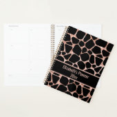 Roze Goud & Zwarte Dierenprint Persoonlijk Geschen Planner (Display)