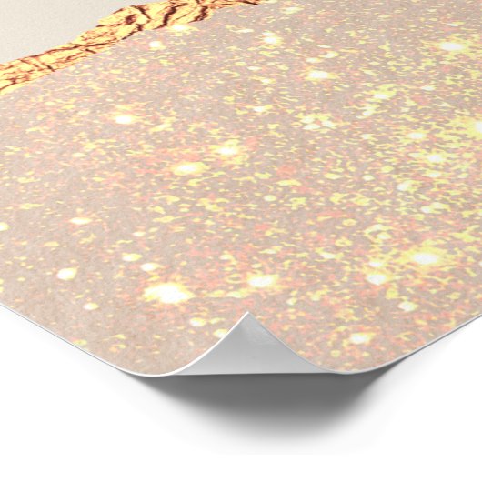 Roze goud zwarte elegante moderne meisjesachtige p poster (Hoek)