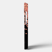 Roze Goud Zwarte Glitter Monogram Naam Case-Mate iPhone Case (Achterkant / Links)