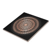 Roze Goud Zwarte Mandala Tegeltje (Zijkant)