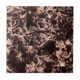 Roze Goud Zwarte Marmer Trendy Moderne Chic Stijlv Tegeltje