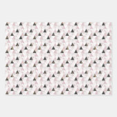 Roze Goud Zwarte Witte Marmeren Geometrische Verja Inpakpapier Vel (Voorkant)