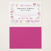 Roze goudbakkerij met gereedschap Cadeaucertificaa Visitekaartje (Voorkant /achterkant)