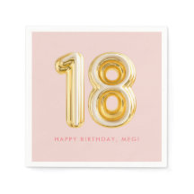 Roze goudballon Achttien 18e verjaardag