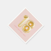 Roze goudballon Achttien 18e verjaardag Servet (Hoek)