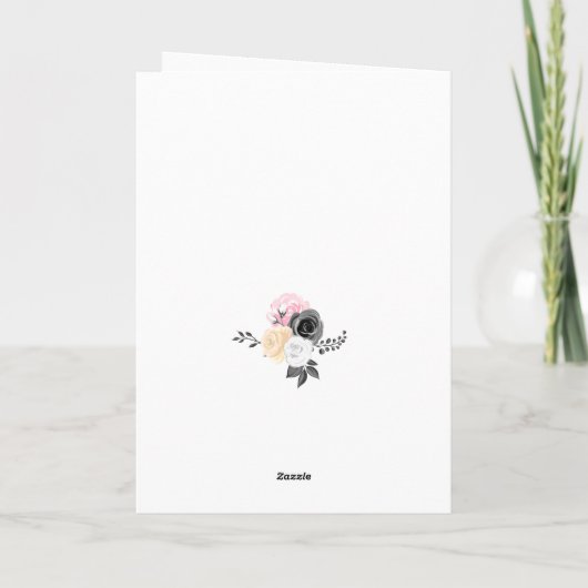 Roze goudballonnen Happy Birthday Holiday Kaart (Achterkant)