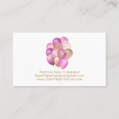 Roze goudballonnen visitekaartje (Achterkant)
