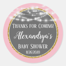 Roze goudBedankt voor de volgende Baby showers-vet Ronde Sticker