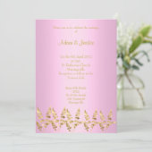 roze goudblad ELEGANT CLASSY WEDDING Kaart (Staand voorkant)