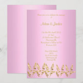 roze goudblad ELEGANT CLASSY WEDDING Kaart (Voorkant / Achterkant)