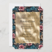  Roze Goudblauwe Rozen Kaart (Voorkant)