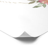 Roze goudbloem Baby shower Welkomstteken Poster (Hoek)