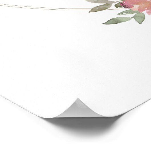 Roze goudbloem Baby shower Welkomstteken Poster (Hoek)