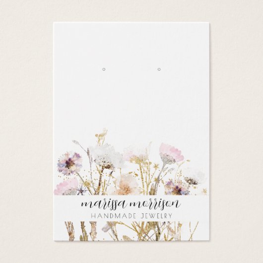 Roze goudbloem Botanische verharding Visitekaartje (Voorkant)