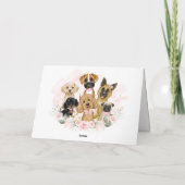 Roze goudbloem Puppy Pet Dogs Birthday Hartelijk d Kaart (Achterkant)