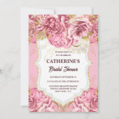 Roze goudbloem roos tropische partij kaart (Voorkant)