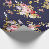 Roze goudboho floral cadeaupapier (Hoek)