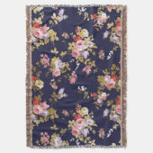 Roze goudboho floral deken (Voorkant Verticaal)