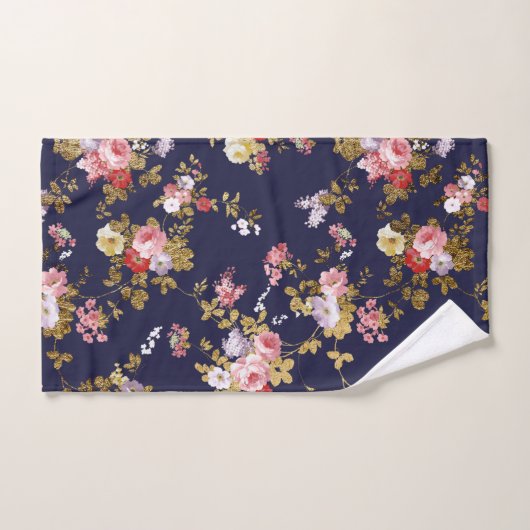 Roze goudboho floral handdoek (Handdoek)