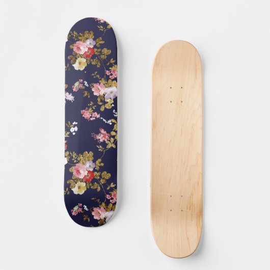 Roze goudboho floral persoonlijk skateboard (Voorkant)