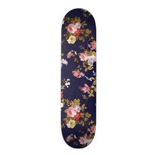 Roze goudboho floral persoonlijk skateboard