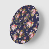 Roze goudboho floral ronde klok (Hoek)