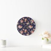 Roze goudboho floral ronde klok (Huis)